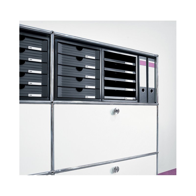 HAN armoire à tiroirs SCHRANK-SET, 5 tiroirs ouverts, gris clair, empilable
