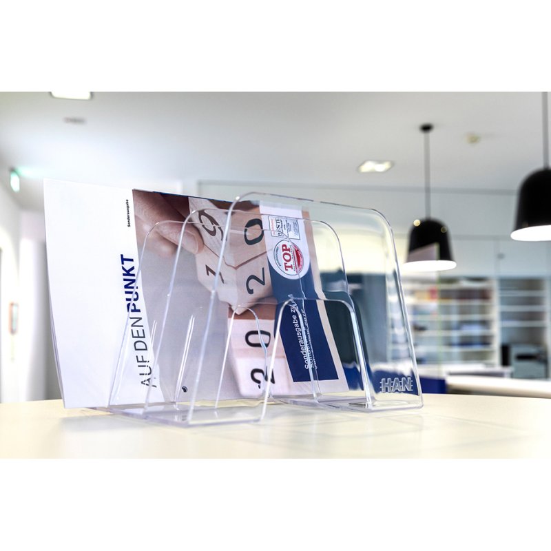 HAN boîte de rangement SORTER A4, transparent, 3 compartiments, 2 pièces