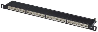 DIGITUS Panneau de brassage 19 pouces Cat.6, 24 ports, noir, blindé