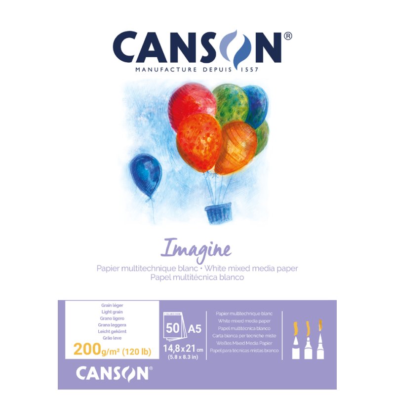 CANSON schetsblok Imagine, A2-formaat, 200 g/m², 50 vel