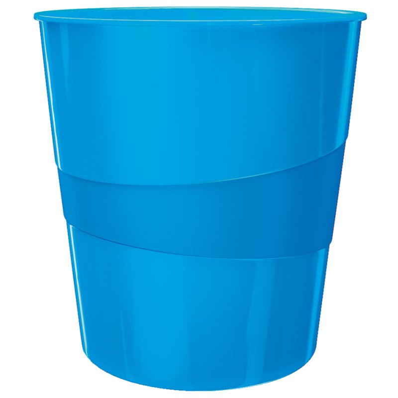 LEITZ corbeille WOW, bleu métallique, 15 litres, plastique