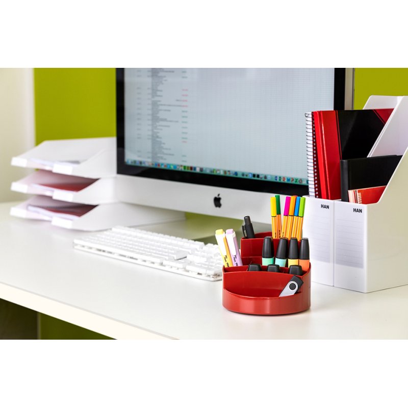 HAN porte-stylos RONDO, polystyrène, 9 compartiments, blanc