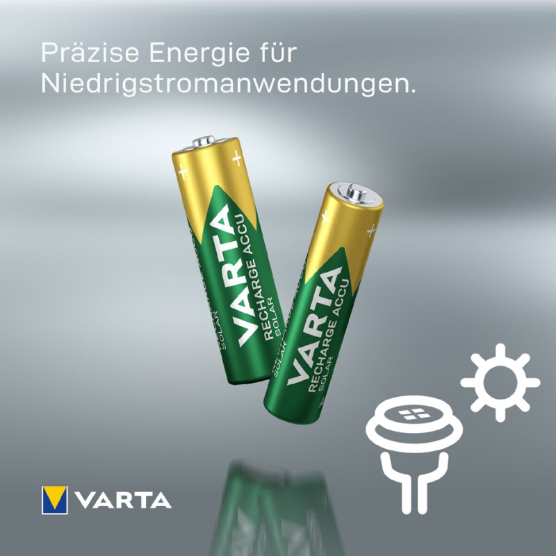 VARTA oplaadbare AA batterijen NiMH, solar toepassingen, 800 mAh, 2 stuks