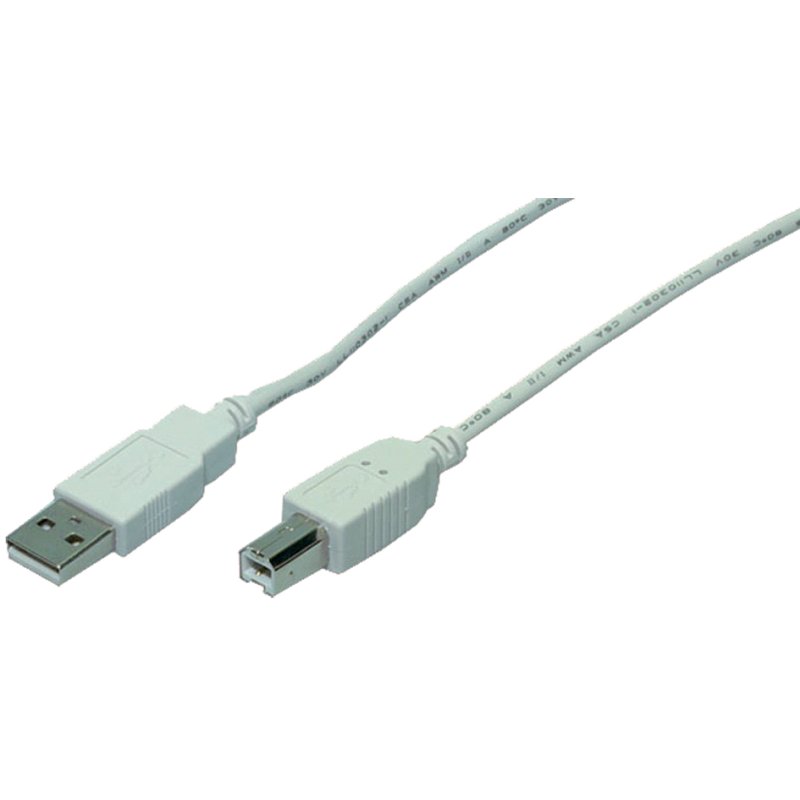 LogiLink Câble USB 2.0 USB-A vers USB-B, 2 mètres, gris