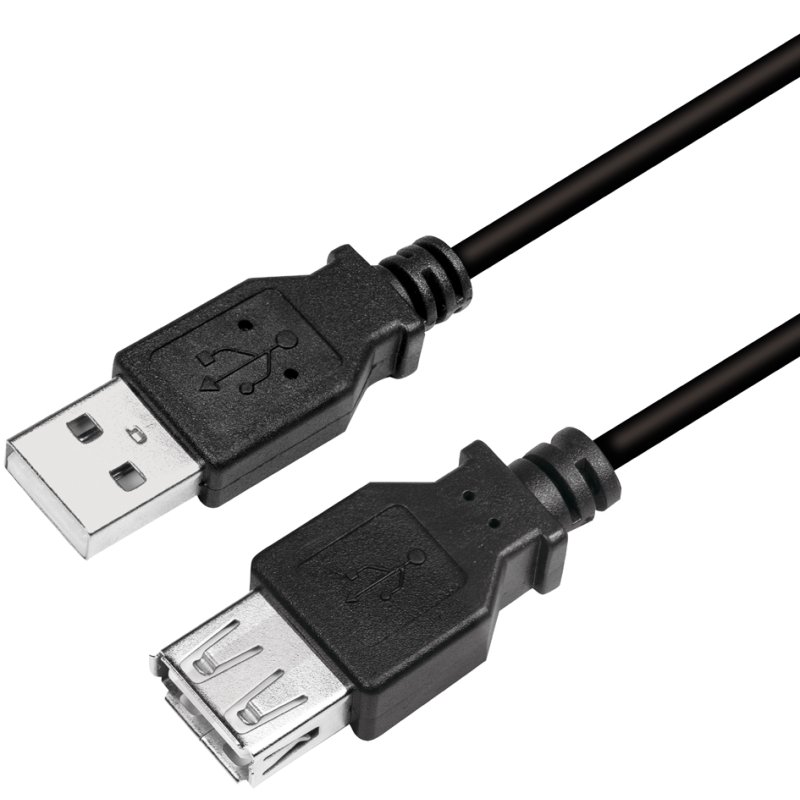 LogiLink Câble d'extension USB 2.0, noir, 2 mètres