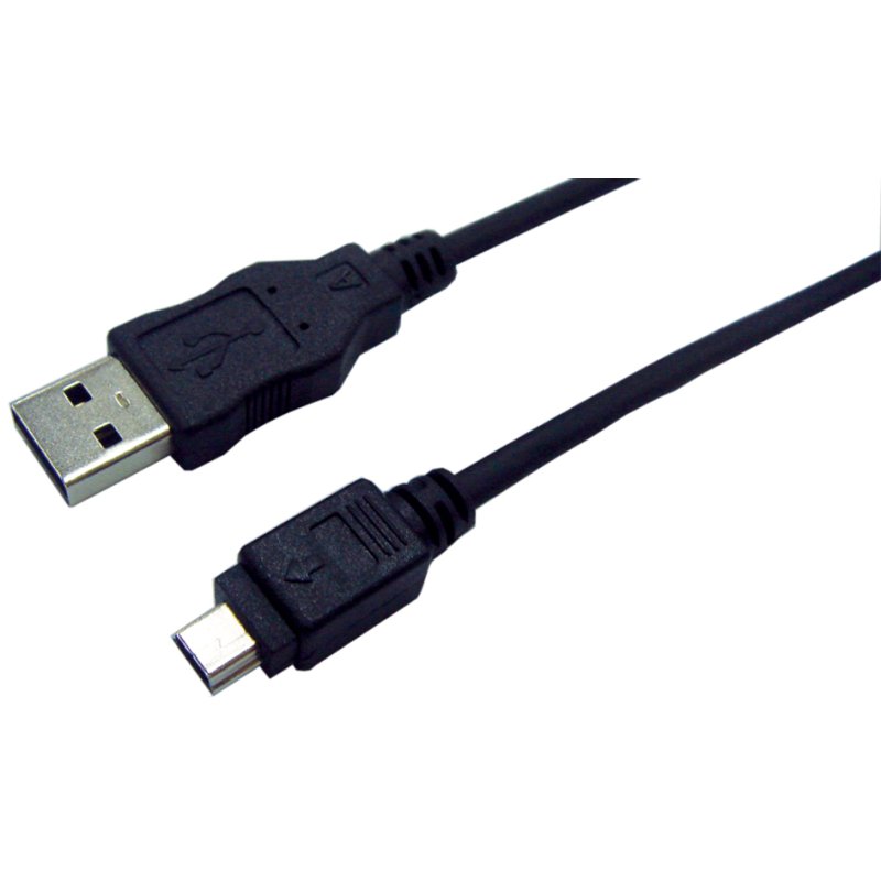 LogiLink Câble USB 2.0, USB-A vers USB Mini 5-broches, noir, 1,8 mètre