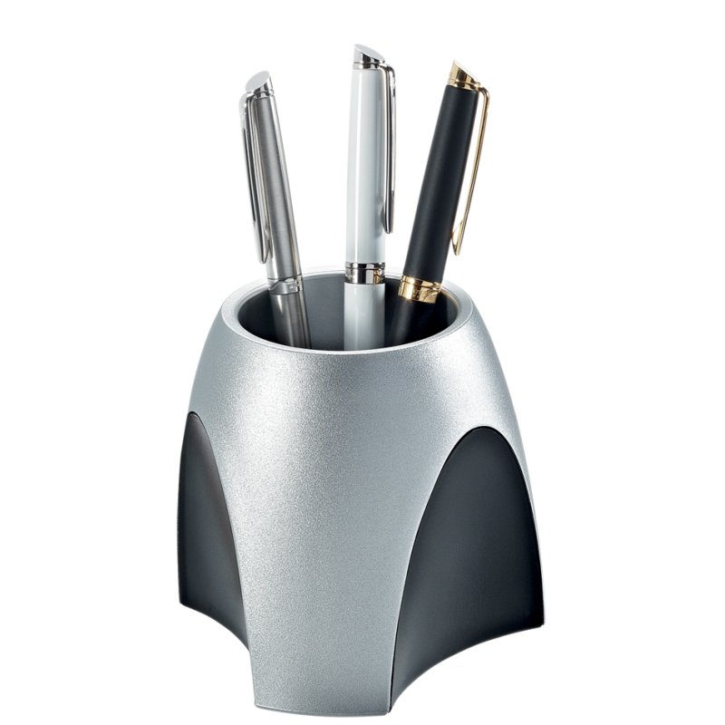 HAN porte-stylos DELTA Silver Edition, argent/noir, 99×99×94 mm