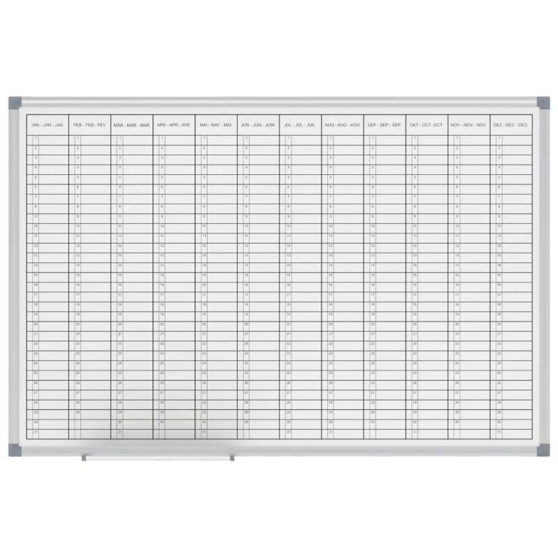 MAUL planificateur annuel MAULstandard, 1200 × 900 mm, magnétique, effaçable à sec