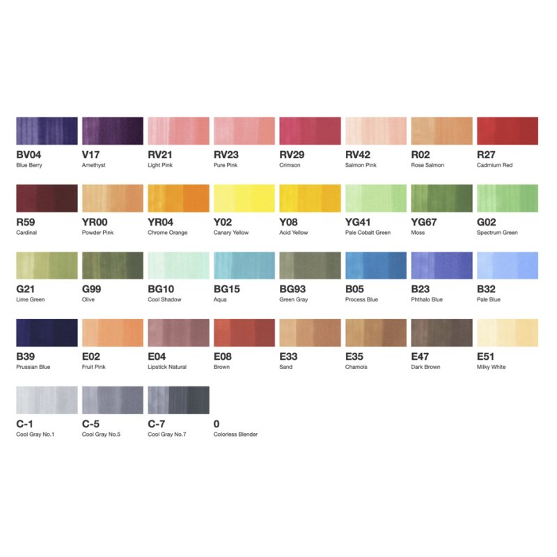 COPIC markers ciao 36er Set B, alcohol-based, refillable, 36 pieces