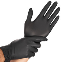 HYGOSTAR nitril handschoenen DARK, poedervrij, zwart, maat L, 100 stuks