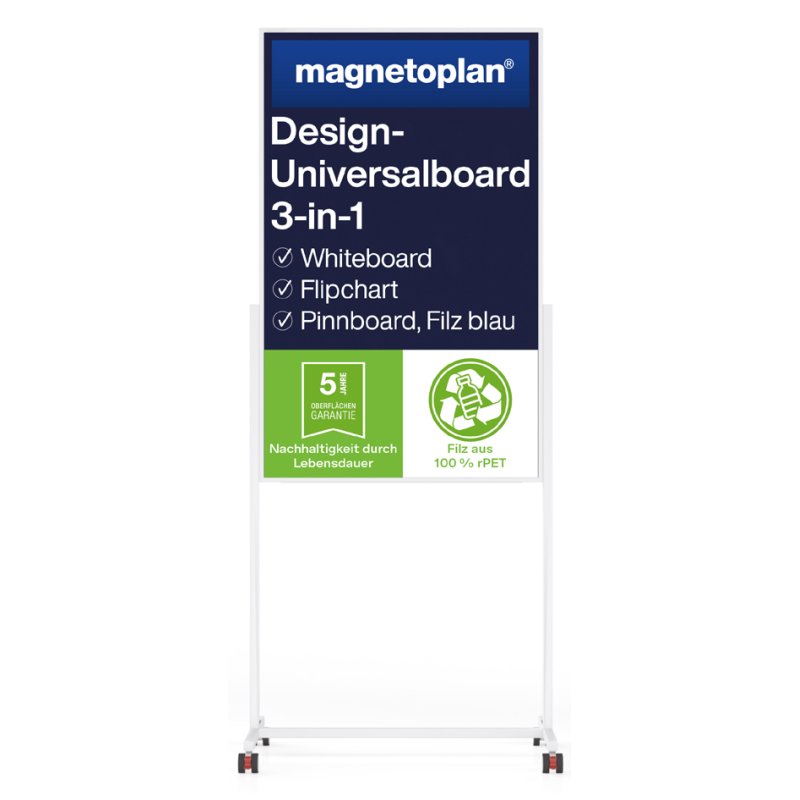 magnetoplan Tableau Universel, 750 × 1200 mm, bleu, mobile