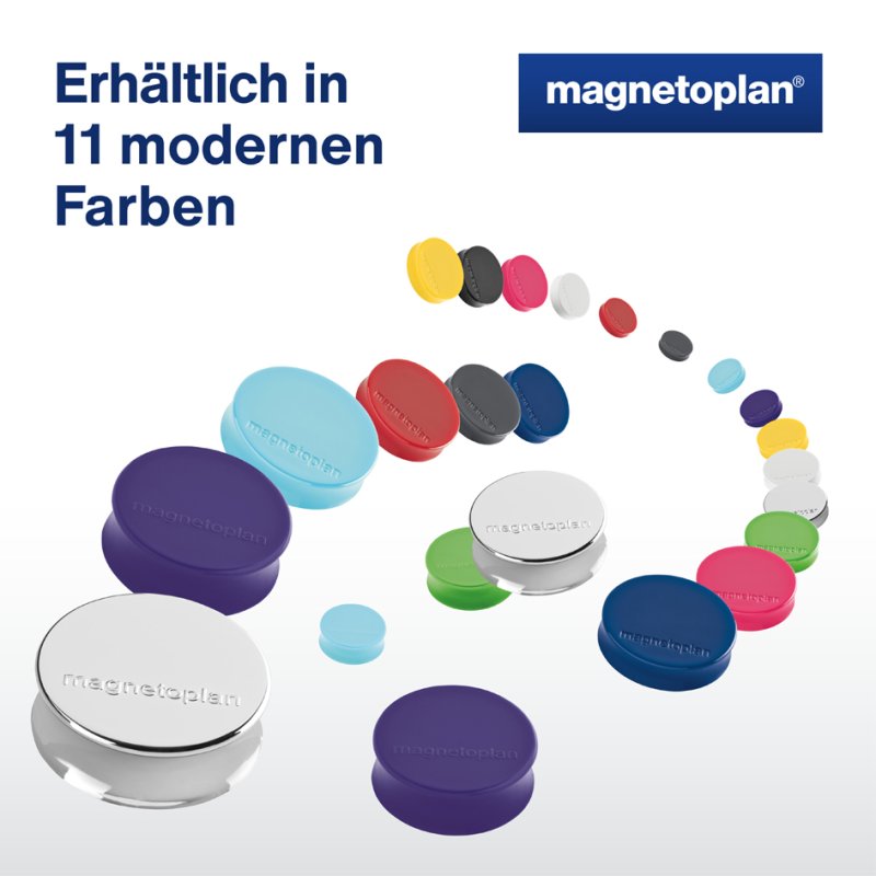 magnetoplan aimants ergonomiques medium, rouge, 30 mm, 10 pièces