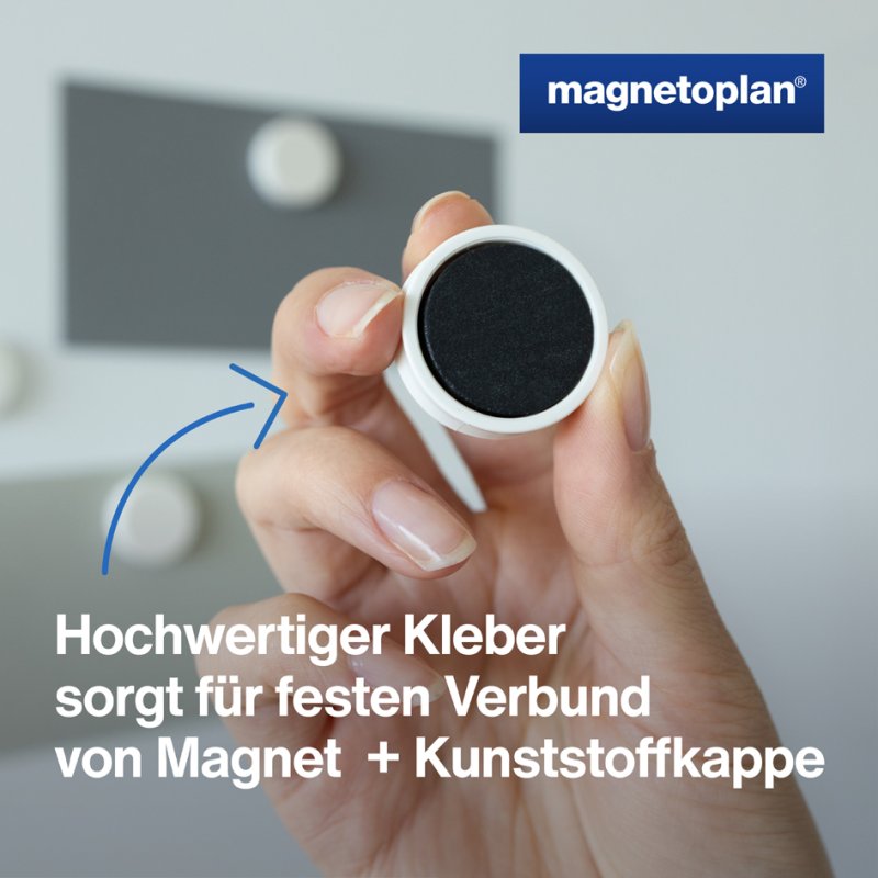 magnetoplan aimants ergonomiques medium, rouge, 30 mm, 10 pièces
