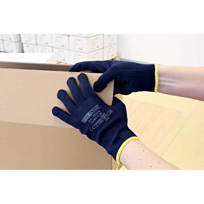 HYGOSTAR gant de travail Pearl, bleu, taille M, 12 paires