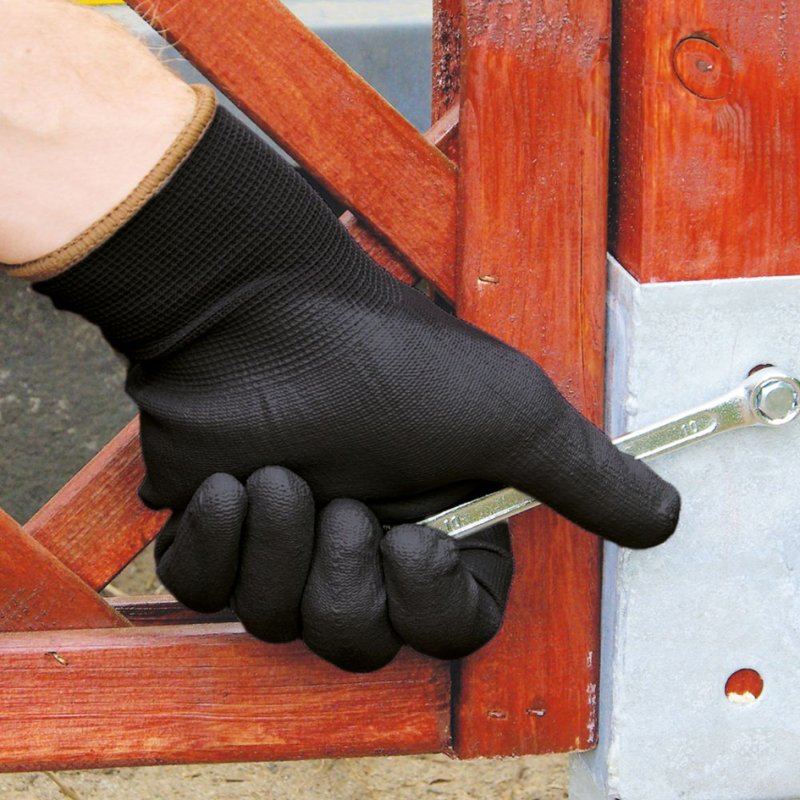 HYGOSTAR gants de travail BLACK ACE, noir, XXL, 12 paires