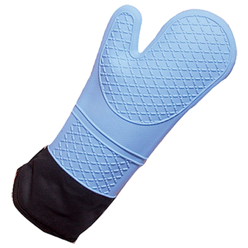 HYGOSTAR gant en silicone résistant à la chaleur, bleu clair, 400 mm, doublure coton