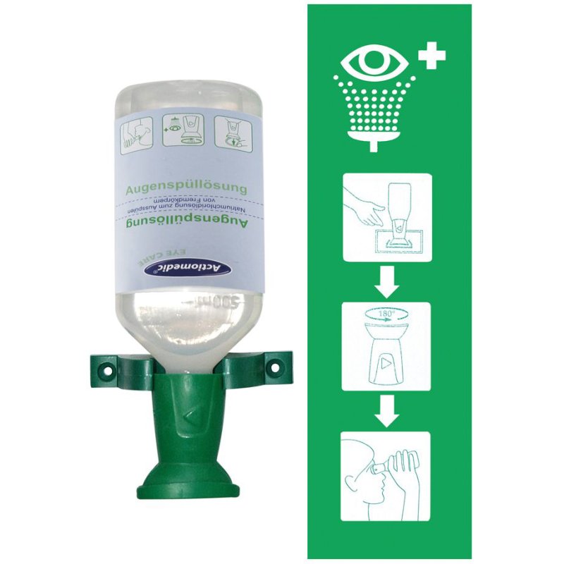 HYGOSTAR station de douche oculaire, recharge, incl. 500 ml solution de douche oculaire