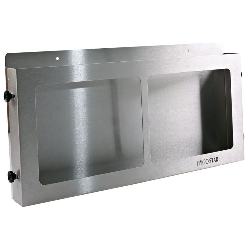 HYGOSTAR distributeur de gants jetables, triple, acier inoxydable, 370×80×220 mm