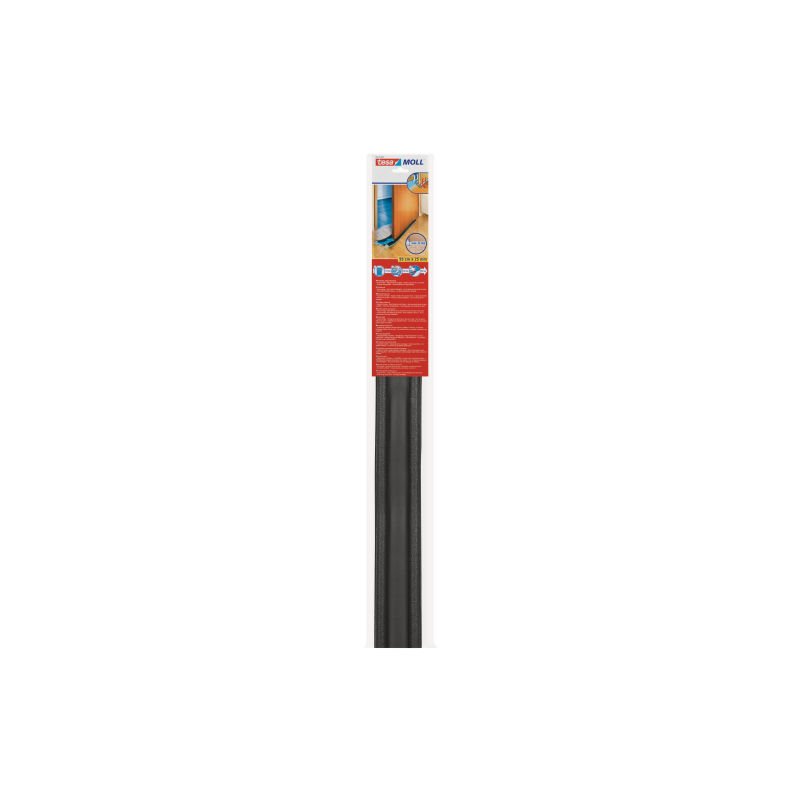 tesa Moll joint de porte double, gris, 25 mm × 0,95 m, pour sols lisses