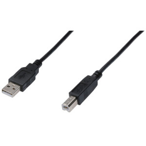 DIGITUS USB 2.0 kabel USB-A naar USB-B, zwart, 3,0 meter