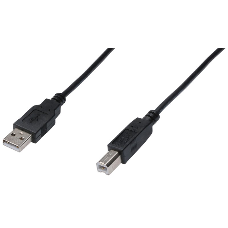 DIGITUS USB 2.0 kabel USB-A naar USB-B, zwart, 3,0 meter