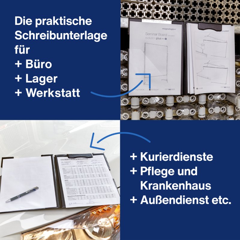 magnetoplan pince-documents magnétique, noir, 230×320 mm, 15 feuilles