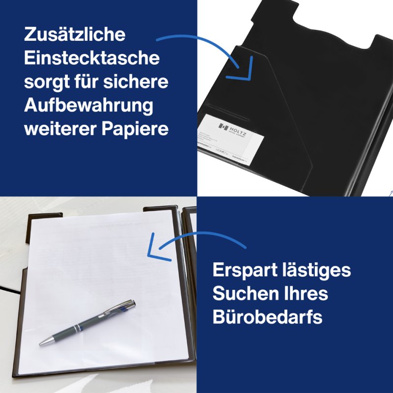 magnetoplan pince-documents magnétique, noir, 230×320 mm, 15 feuilles