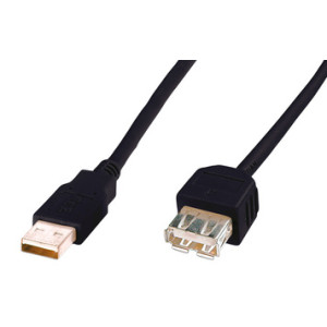 DIGITUS USB 2.0 verlengkabel, zwart, 1,8 meter