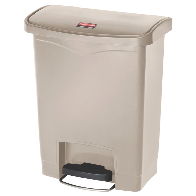 Rubbermaid vuilnisbak Slim Jim, met voetpedaal, 30 liter, beige