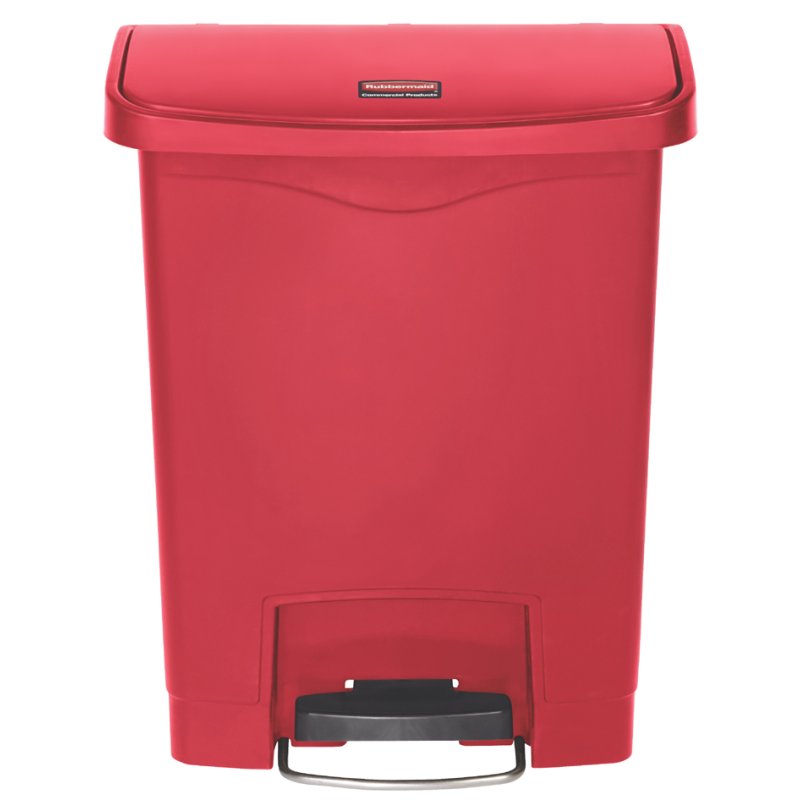 Rubbermaid vuilnisbak met pedaal Slim Jim, 30 liter, rood