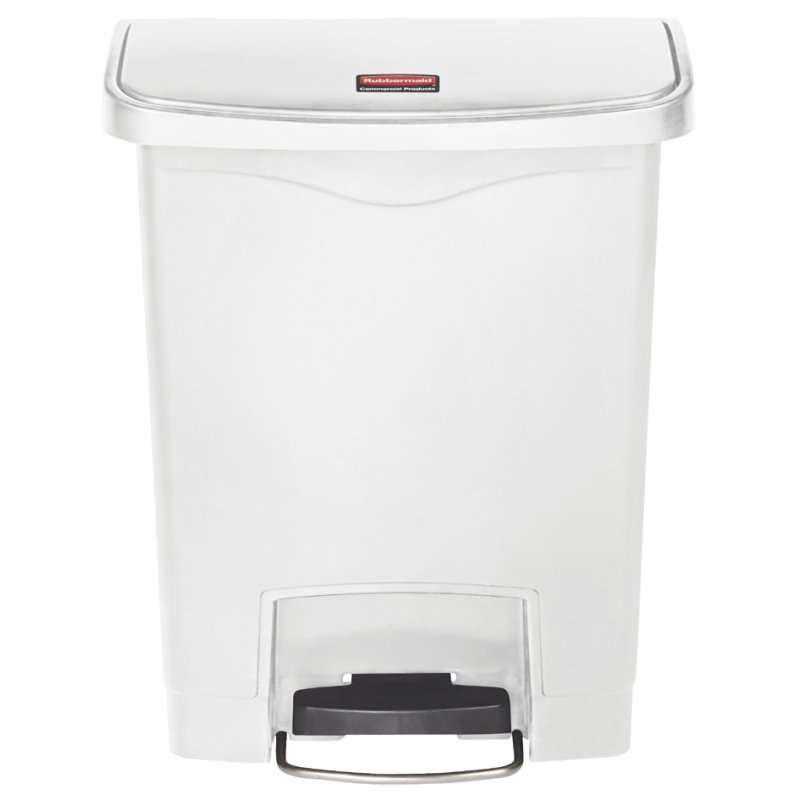 Rubbermaid pedaalafvalbak Slim Jim, 30 liter, wit, rechthoekig