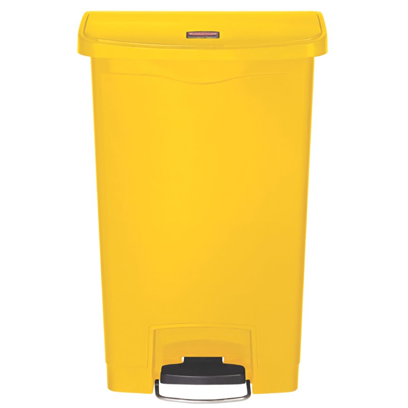 Rubbermaid vuilnisbak Slim Jim, met pedaal, geel, 50 liter