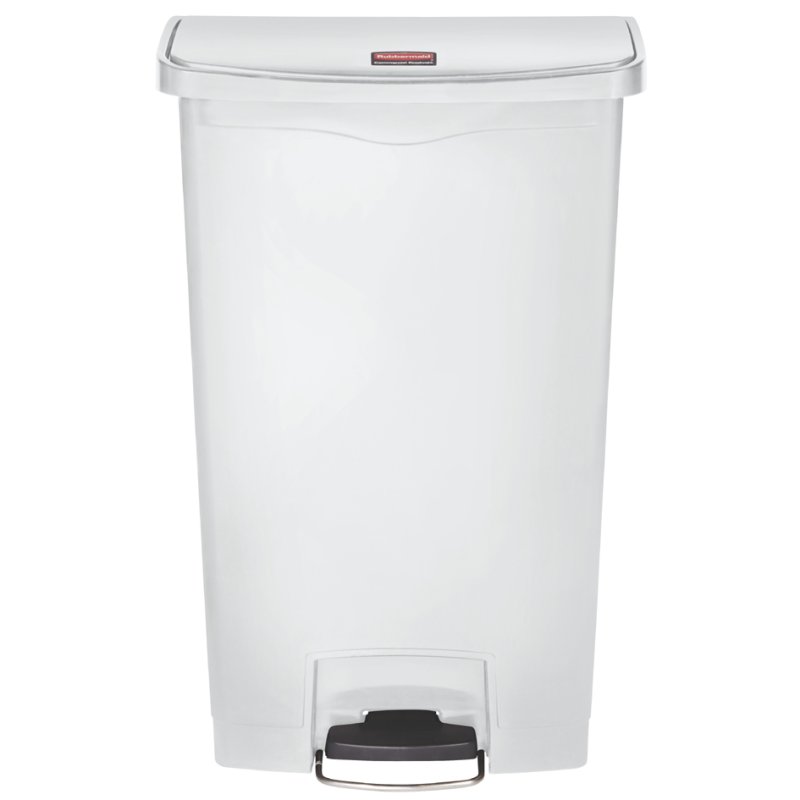 Rubbermaid vuilnisbak Slim Jim, voetendrukopening, 68 liter, wit