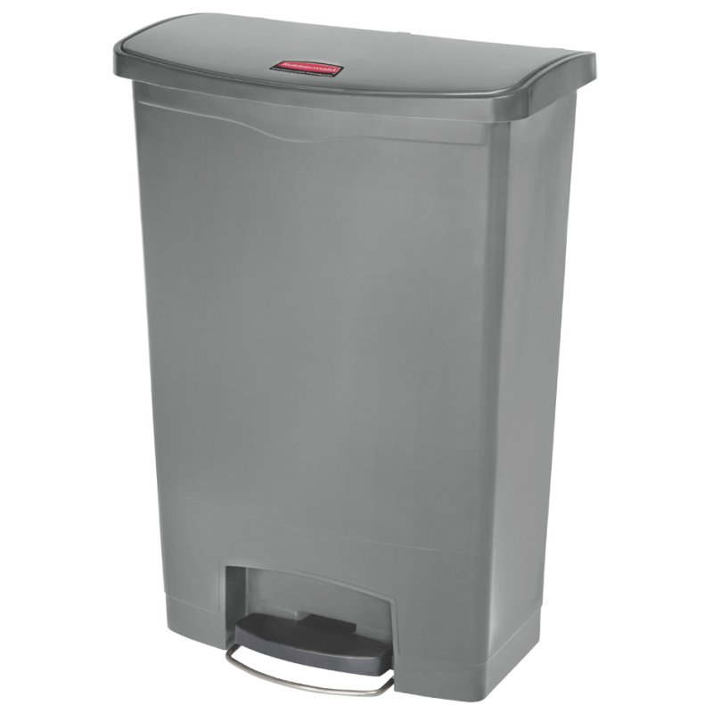 Rubbermaid vuilnisbak met pedaal Slim Jim, 90 liter, rood, rechthoekig