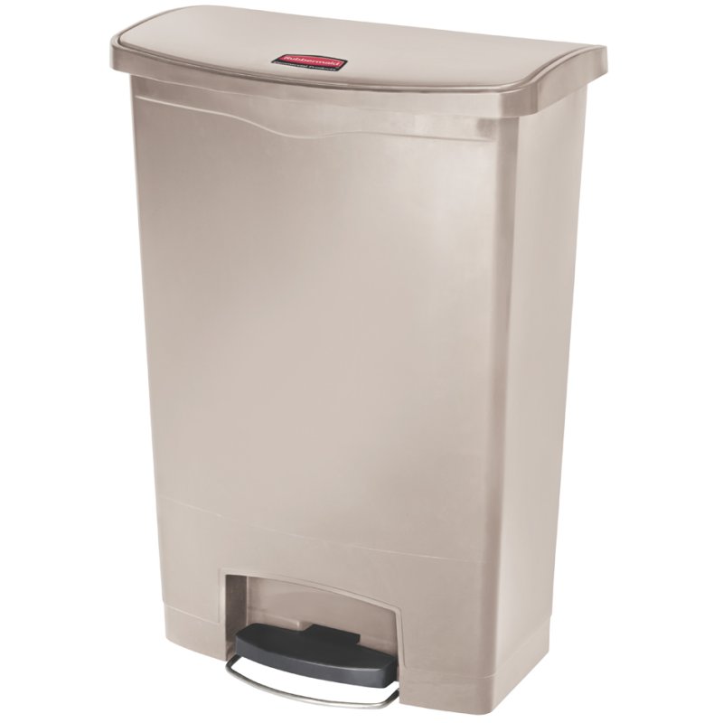Rubbermaid vuilnisbak met pedaal Slim Jim, 90 liter, rood, rechthoekig