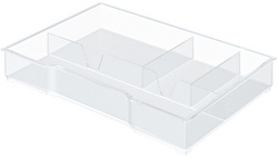Leitz lade-indeler WOW CUBE/Plus, transparant, 4 vakken, 6 stuks
