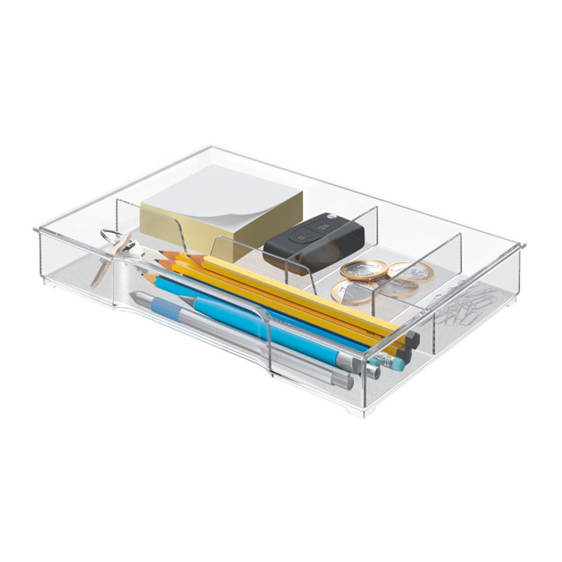 Leitz rangement de tiroir WOW CUBE/Plus, transparent, 4 compartiments, 6 pièces