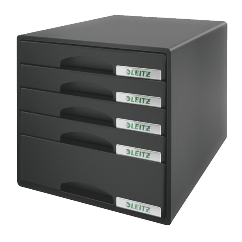 LEITZ Caisson Plus, 5 tiroirs, noir, A4 Maxi