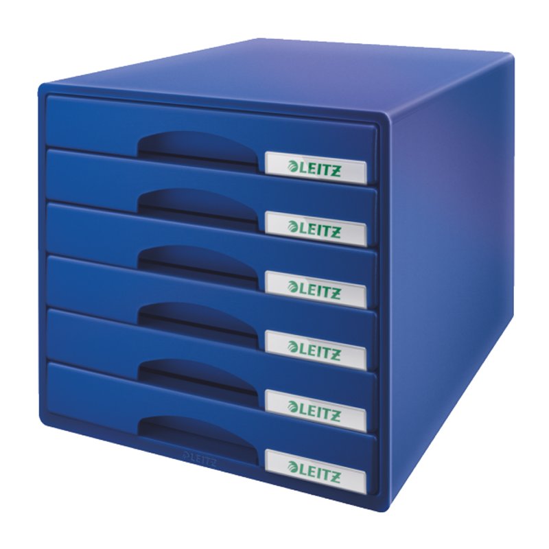 LEITZ Caisson à tiroirs Plus, 6 tiroirs, gris, A4 maxi