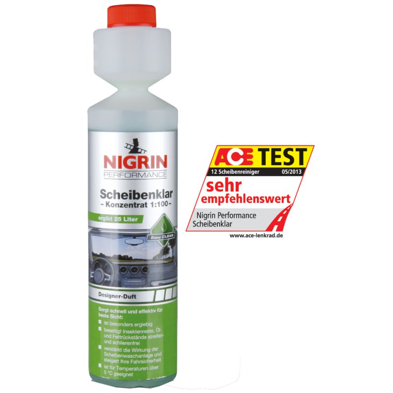 NIGRIN nettoyant vitres concentré 1:100, 250 ml