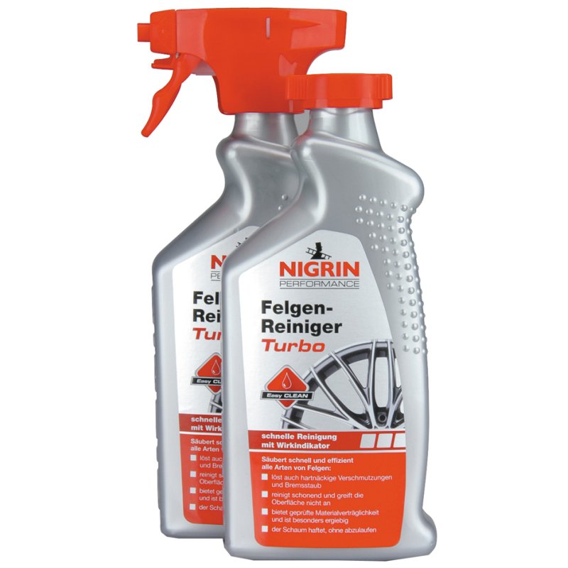 NIGRIN Performance nettoyant jantes turbo, sans acide, 2×500 ml