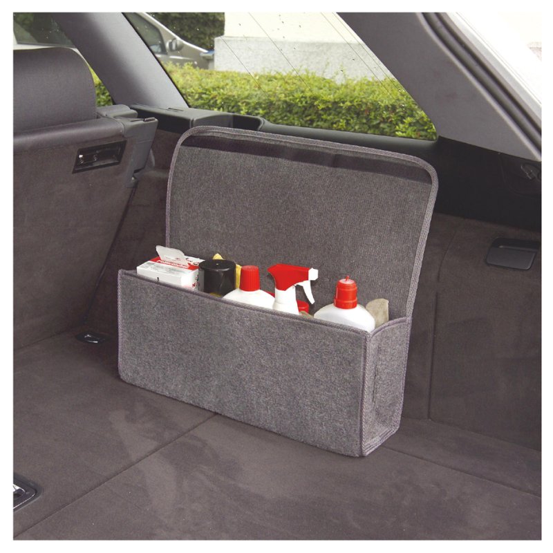 Cartrend organiseur de coffre, gris, bande velcro, 500×130×200 mm