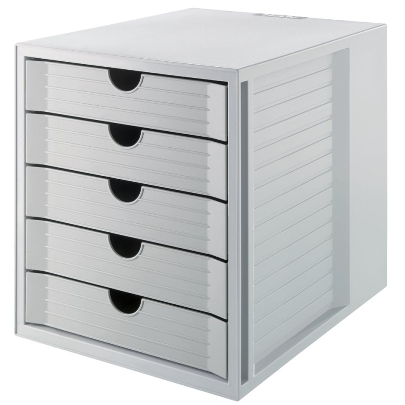 HAN caisson à tiroirs Systembox Karma, 5 tiroirs, gris, empilable