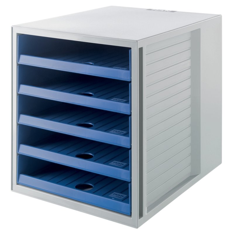 HAN armoire à tiroirs KARMA, 5 tiroirs ouverts, gris, A4 empilable