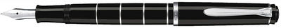 Pelikan vulpen M 215 Ringen, zwart, F punt, kolbenmechanik