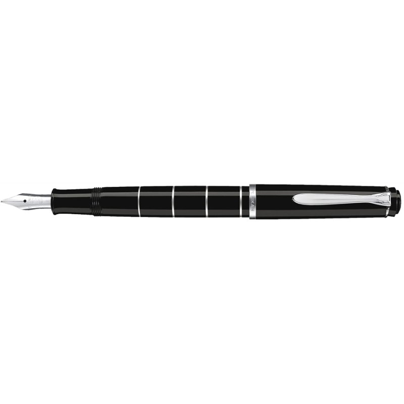 Pelikan stylo plume M 215 Ringen, noir, pointe large, mécanique piston