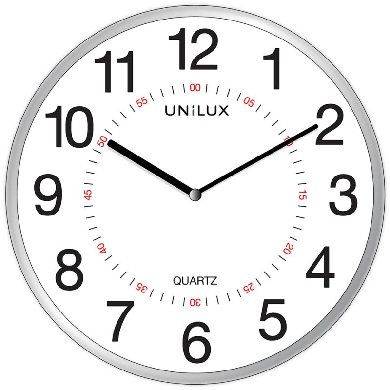 UNiLUX horloge mural Aria quartz, 305 mm, argent