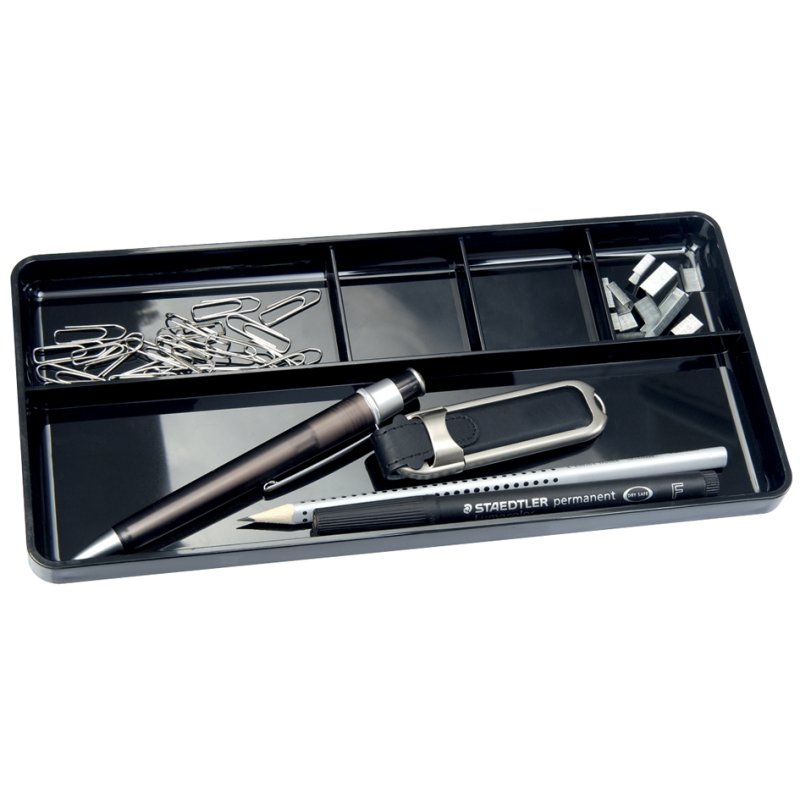 HAN pot à crayons KLASSIK, plastique, 5 compartiments, noir
