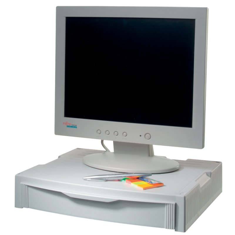 HAN support moniteur/imprimante, gris clair, capacité de charge 40 kg, bac A4