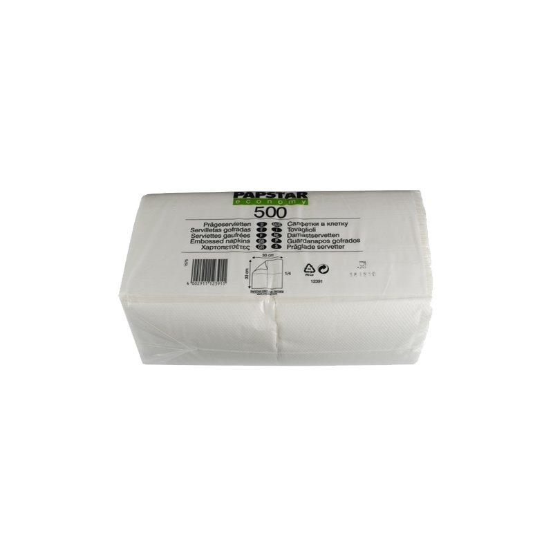 PAPSTAR lunch napkins, 33×33 cm, white, 500 pieces